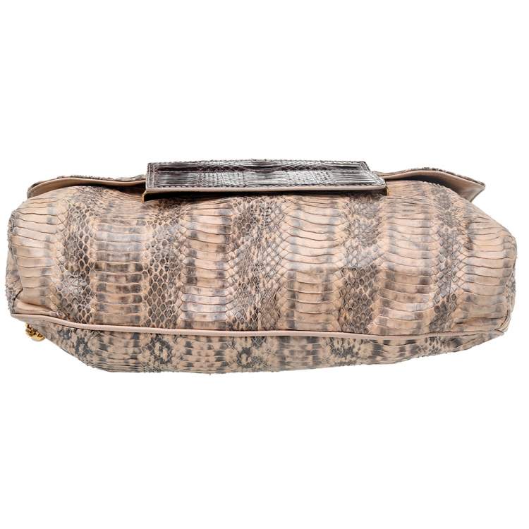 مملوكة مسبقًا Jimmy Choo Beige Python Leather Chrissie Shoulder Bag