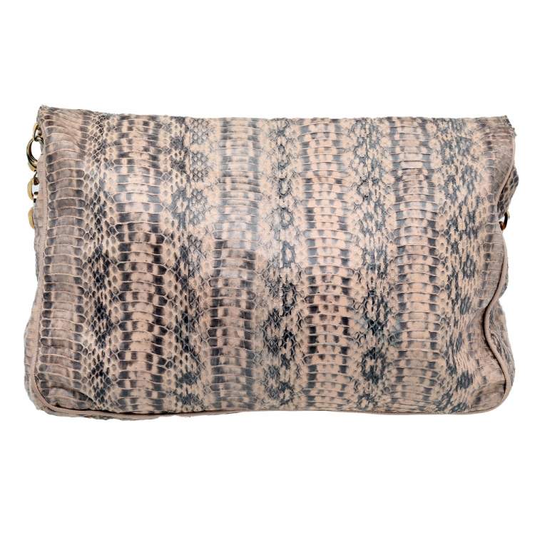 مملوكة مسبقًا Jimmy Choo Beige Python Leather Chrissie Shoulder Bag