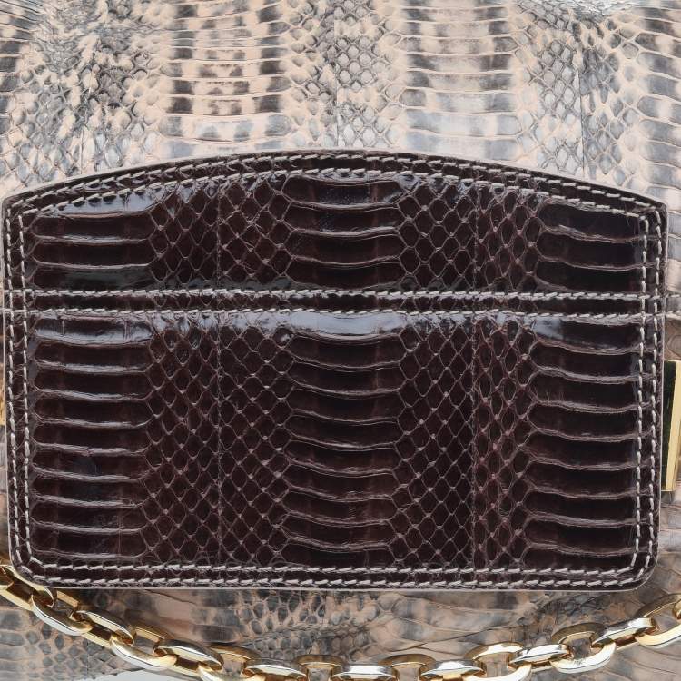 مملوكة مسبقًا Jimmy Choo Beige Python Leather Chrissie Shoulder Bag