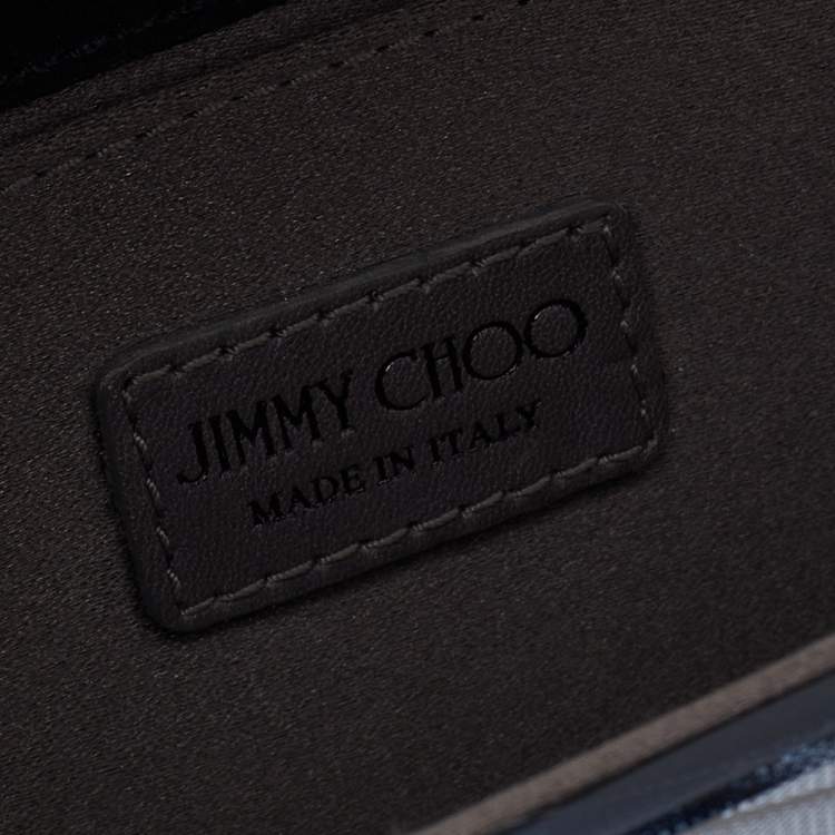 Pre Owned Jimmy Choo Grey Textured Acrylic Candy Clutch