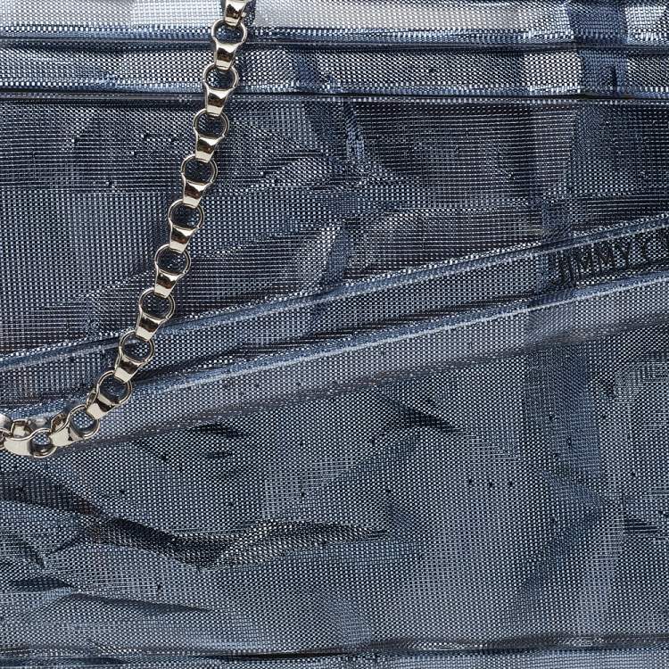 Pre Owned Jimmy Choo Grey Textured Acrylic Candy Clutch