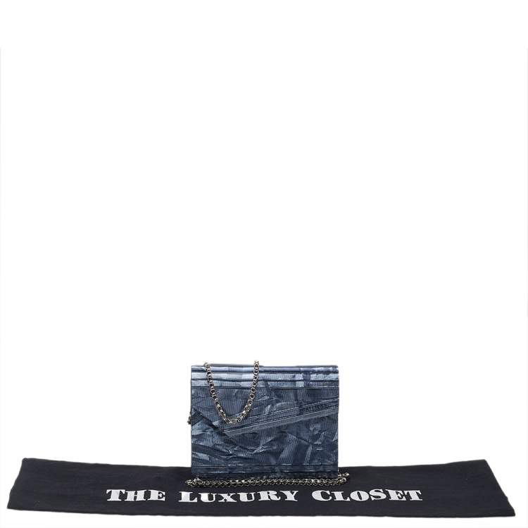 Pre Owned Jimmy Choo Grey Textured Acrylic Candy Clutch