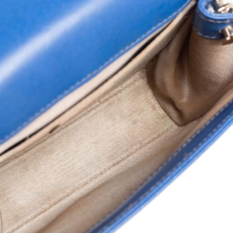Pre Owned Jimmy Choo Blue Leather Alba Shoulder Bag