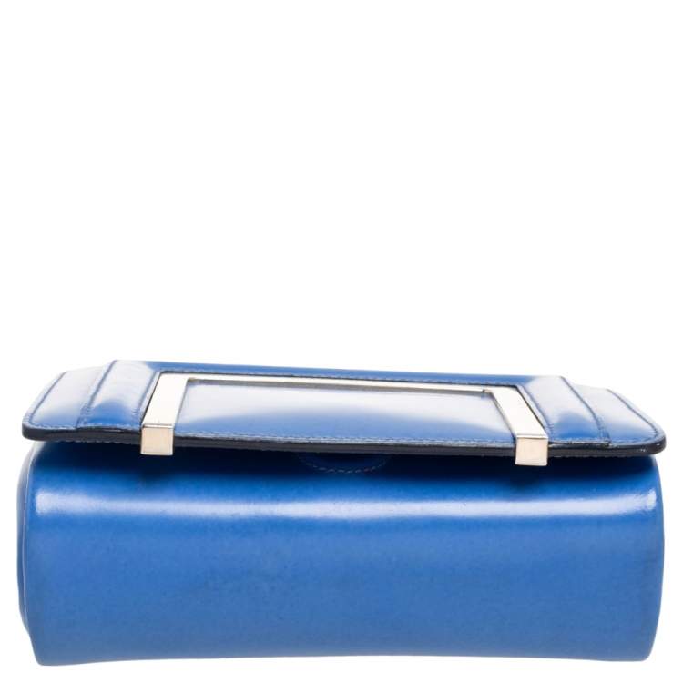 Pre Owned Jimmy Choo Blue Leather Alba Shoulder Bag