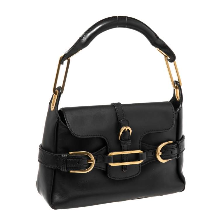 Pre Owned Jimmy Choo Black Leather Small Tulita Shoulder Bag