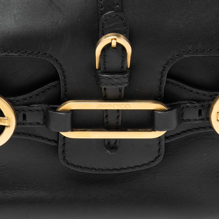 Pre Owned Jimmy Choo Black Leather Small Tulita Shoulder Bag