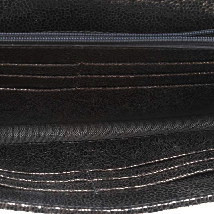 Pre Owned Jimmy Choo Metallic Grey Leather And Glitter Reese Clutch