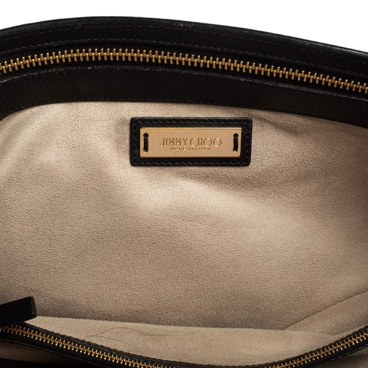 Pre Owned Jimmy Choo Black Leather Large Alfie Tote