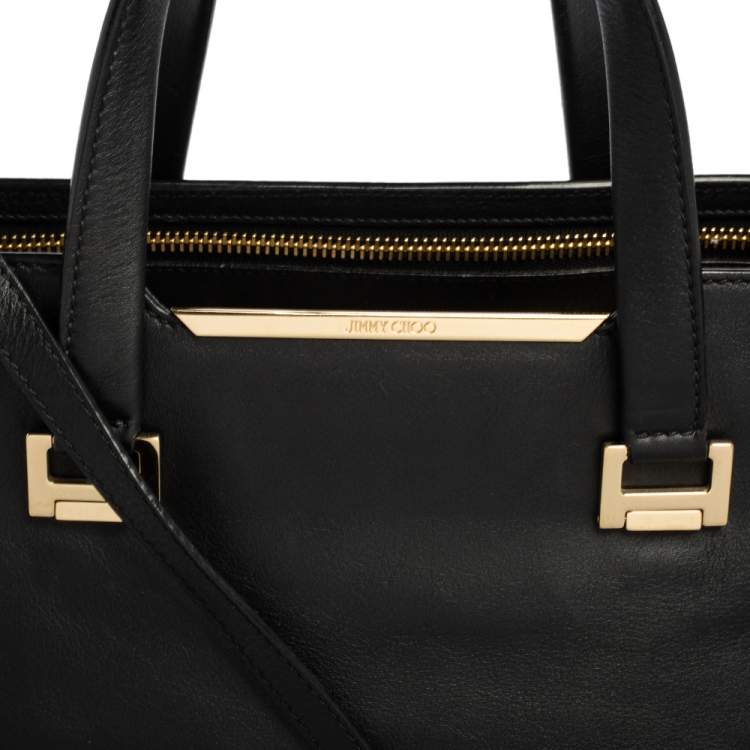 Pre Owned Jimmy Choo Black Leather Large Alfie Tote