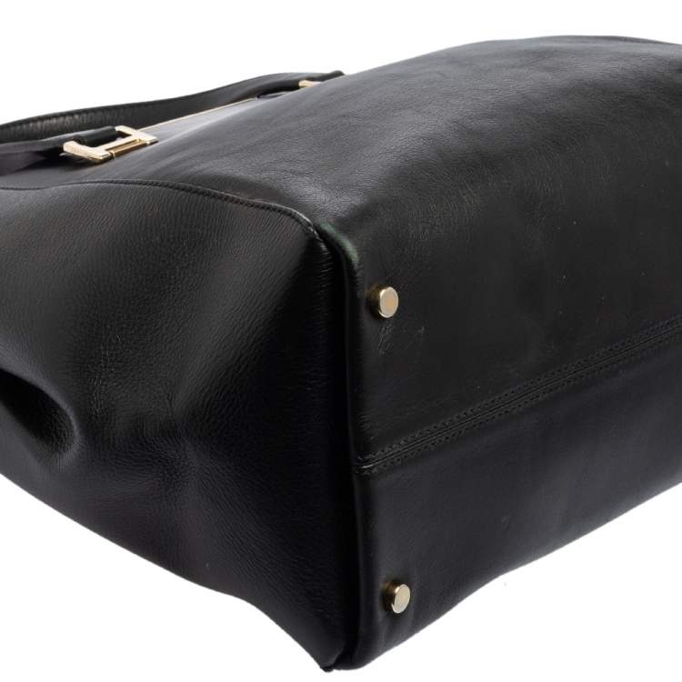 Pre Owned Jimmy Choo Black Leather Large Alfie Tote