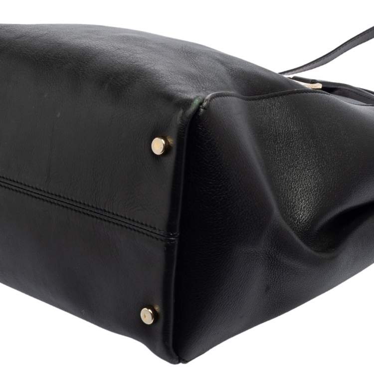 Pre Owned Jimmy Choo Black Leather Large Alfie Tote