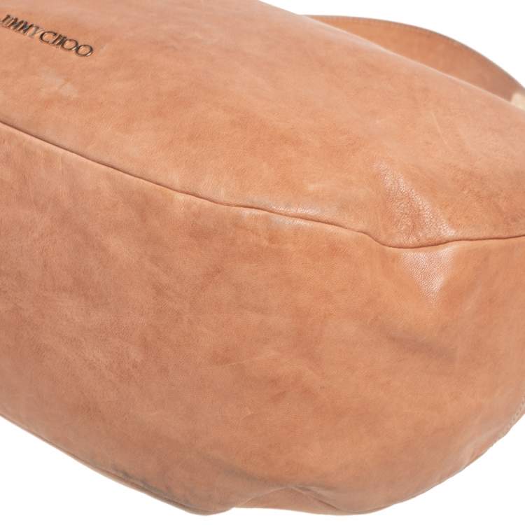 Pre Owned Jimmy Choo Beige Leather Medium Solar Hobo