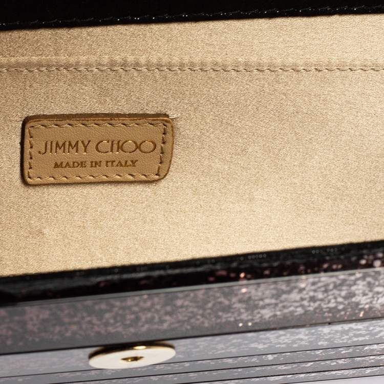 Pre Owned Jimmy Choo Brown Ombre Glitter Acrylic Sweetie Chain Clutch