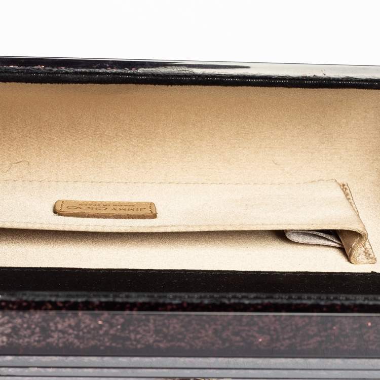 Pre Owned Jimmy Choo Brown Ombre Glitter Acrylic Sweetie Chain Clutch