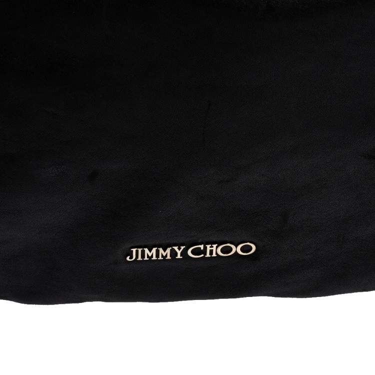 Pre Owned Jimmy Choo Black Leather and Snakeskin Trim Sky Hobo