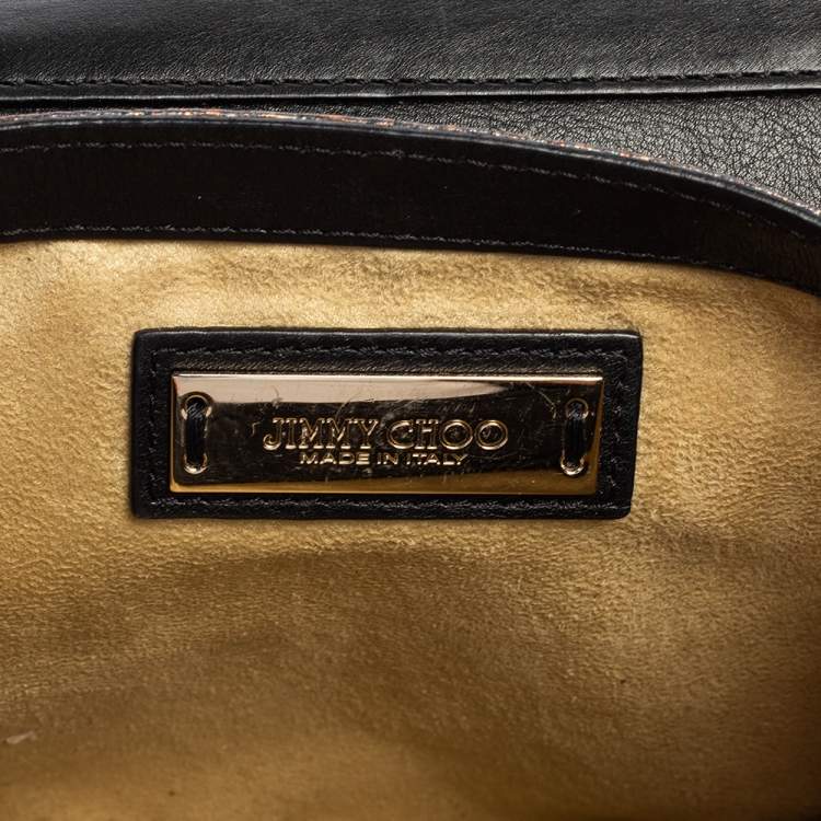 Pre Owned Jimmy Choo Metallic Bronze/Gunmetal Python Shadow Crossbody Bag