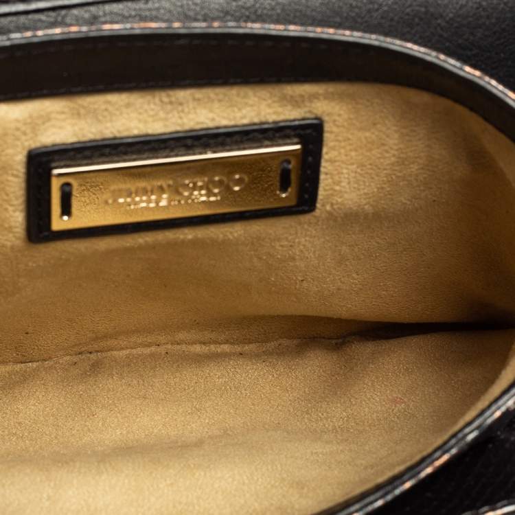 Pre Owned Jimmy Choo Metallic Bronze/Gunmetal Python Shadow Crossbody Bag