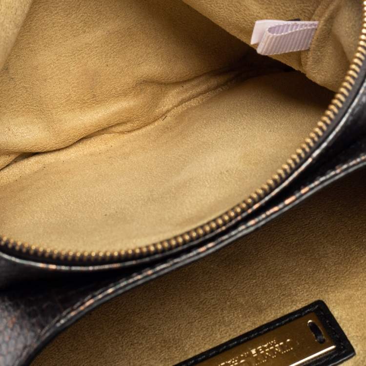Pre Owned Jimmy Choo Metallic Bronze/Gunmetal Python Shadow Crossbody Bag
