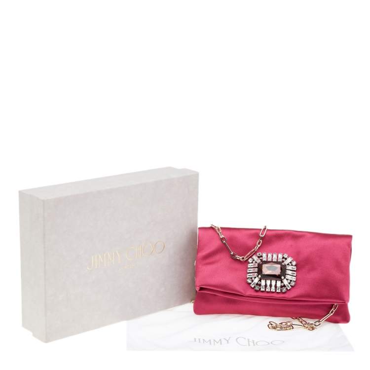 مملوكة مسبقًا Jimmy Choo Pink Satin Titania Shoulder Bag