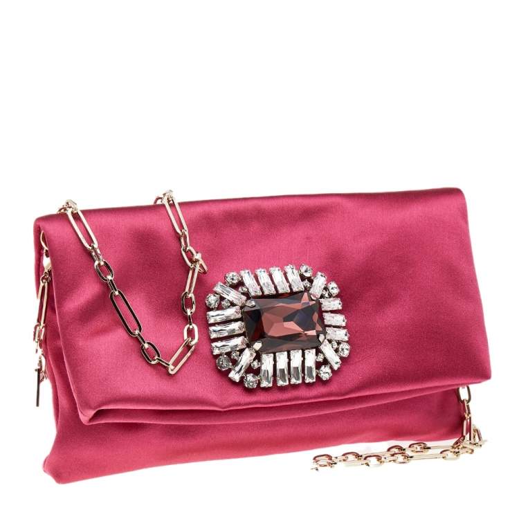 مملوكة مسبقًا Jimmy Choo Pink Satin Titania Shoulder Bag