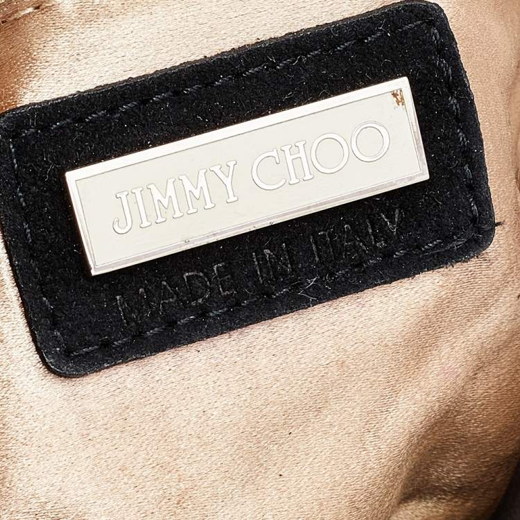 Pre Owned Jimmy Choo Black Satin Crystal Embellished Tassel Clutch