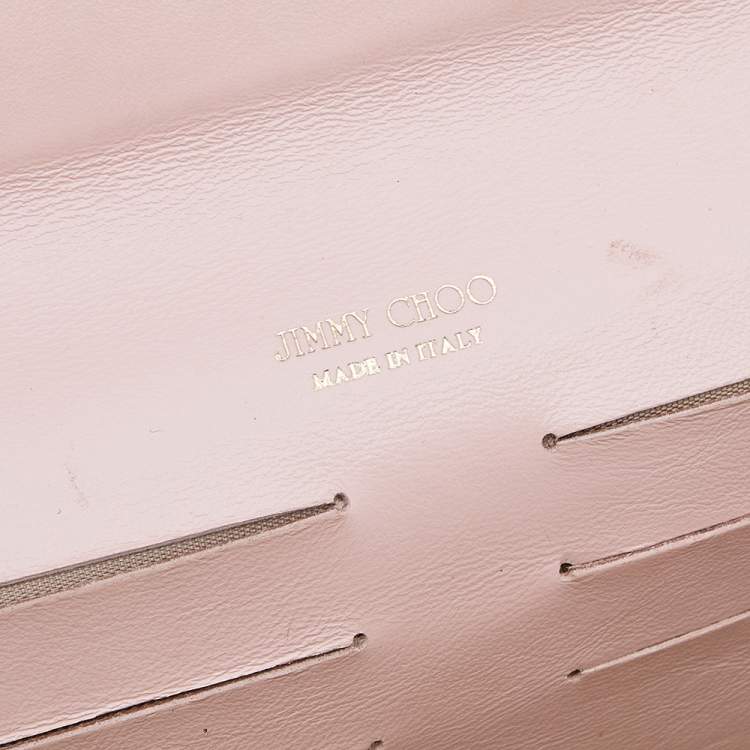 مملوكة مسبقًا Jimmy Choo Rose Gold Patent Leather Riane Chain Clutch