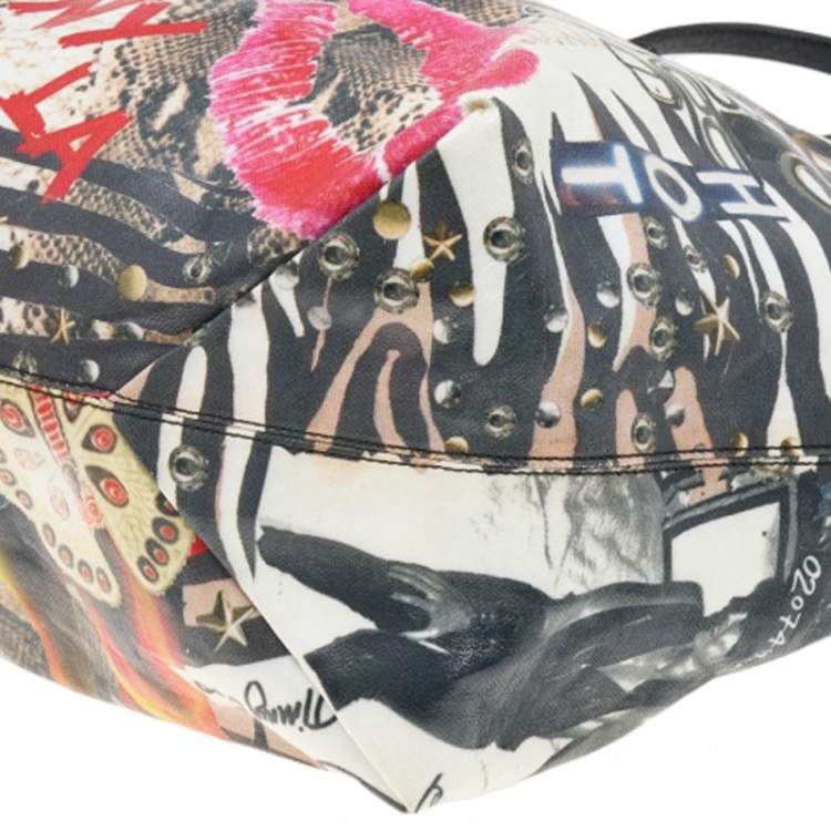 Pre Owned Jimmy Choo Multicolor Printed Coated Canvas Scarlet Tote