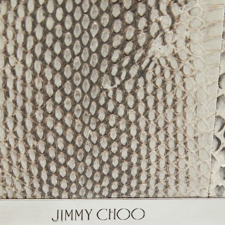 Pre Owned Jimmy Choo Black/Beige Python Milla Chain Clutch