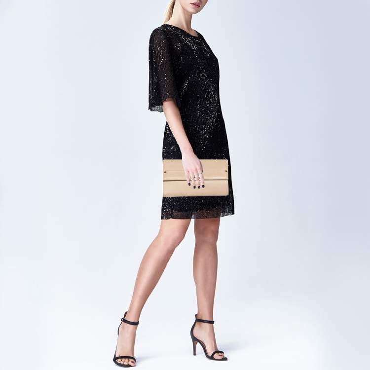 مملوكة مسبقًا Jimmy Choo Blush Pink Leather Reese Clutch