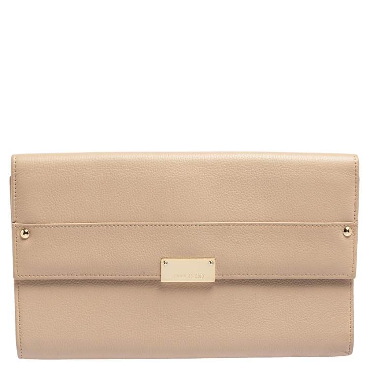 مملوكة مسبقًا Jimmy Choo Blush Pink Leather Reese Clutch