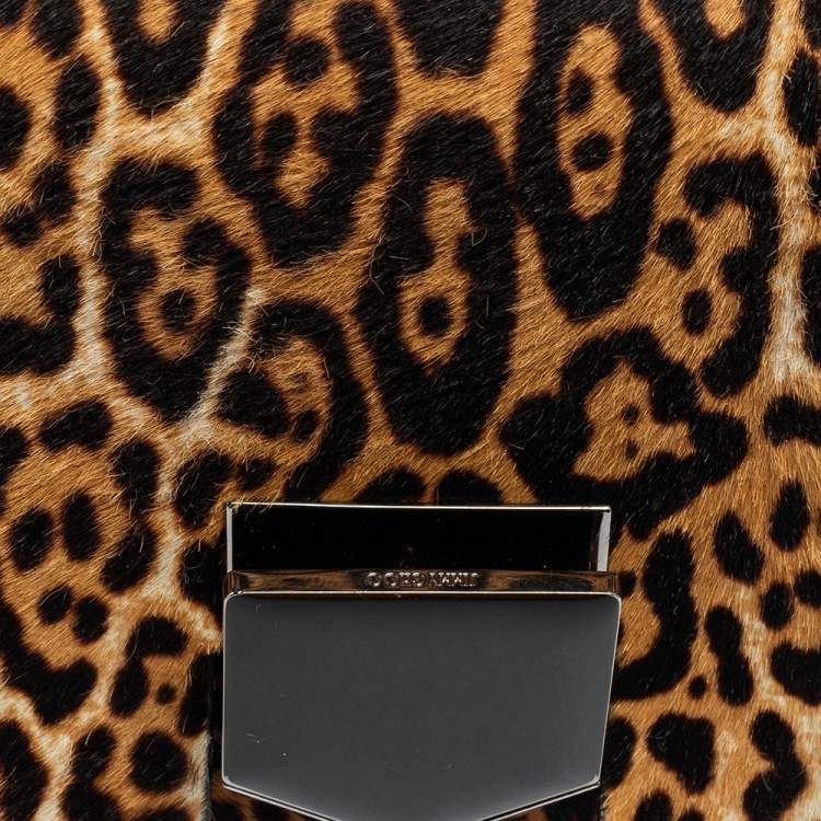 مملوكة مسبقًا Jimmy Choo Multicolor Leopard Print Calf Hair And Leather Lockett Petite Shoulder Bag