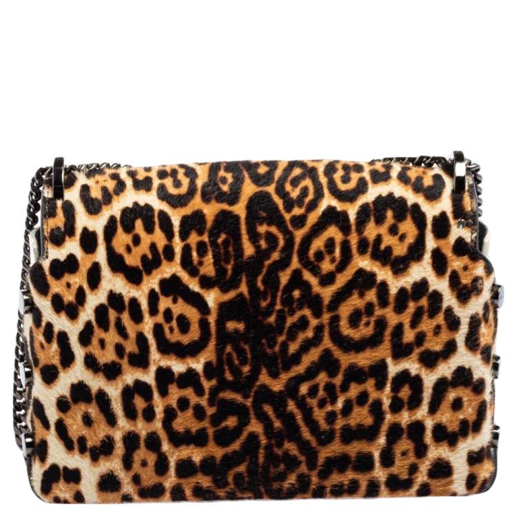 مملوكة مسبقًا Jimmy Choo Multicolor Leopard Print Calf Hair And Leather Lockett Petite Shoulder Bag