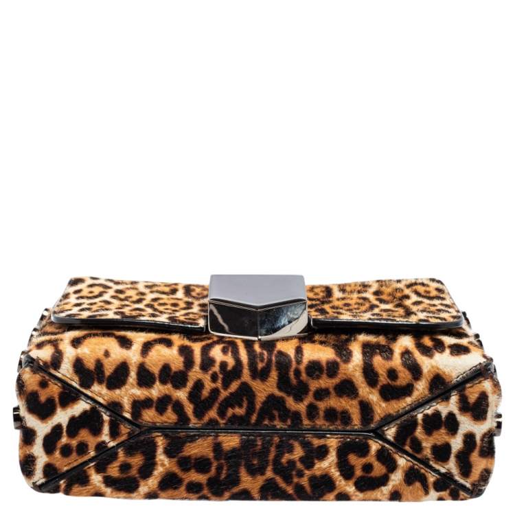 مملوكة مسبقًا Jimmy Choo Multicolor Leopard Print Calf Hair And Leather Lockett Petite Shoulder Bag