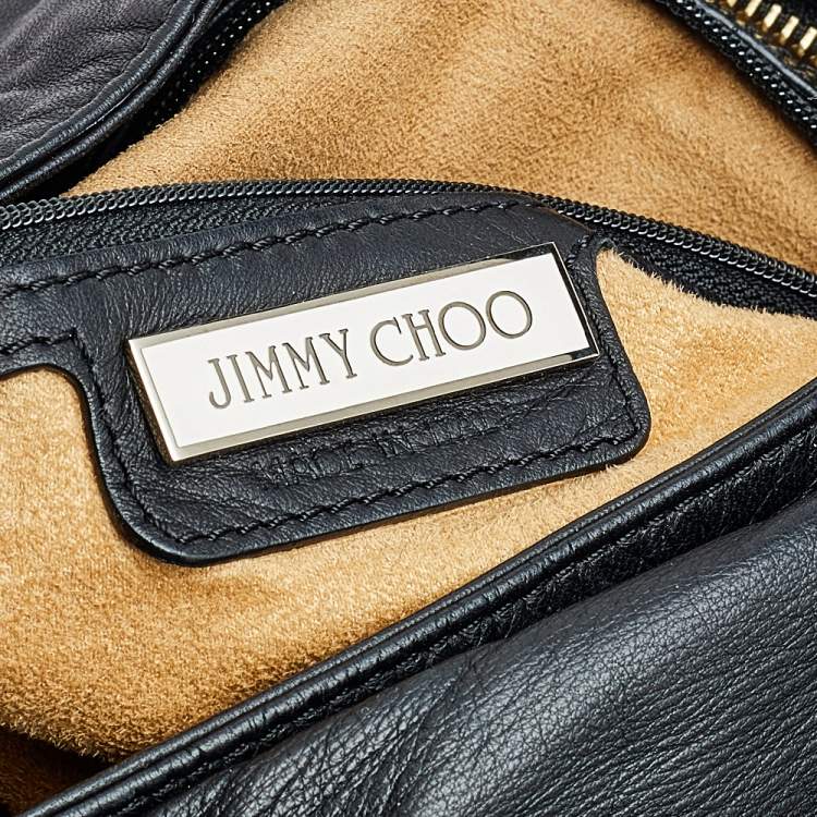 Pre Owned Jimmy Choo Black/Grey Leather and Python Large Sky Hobo