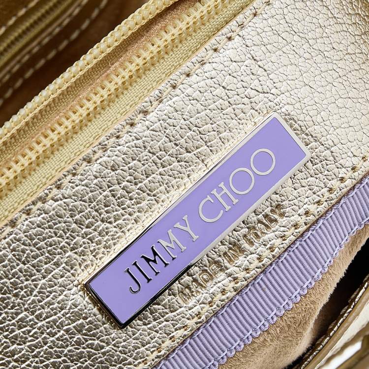 Pre Owned Jimmy Choo Metallic Gold Leather Tulita Hobo
