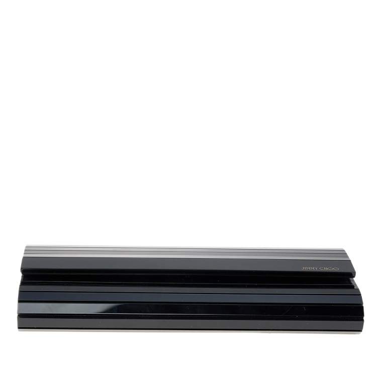 Pre Owned Jimmy Choo Black Acrylic Sweetie Chain Clutch