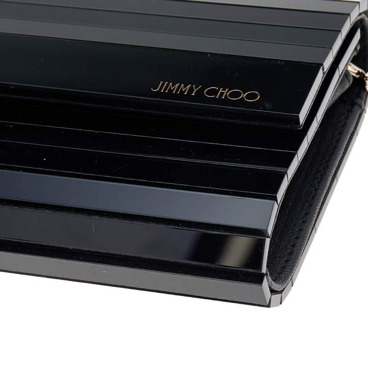Pre Owned Jimmy Choo Black Acrylic Sweetie Chain Clutch