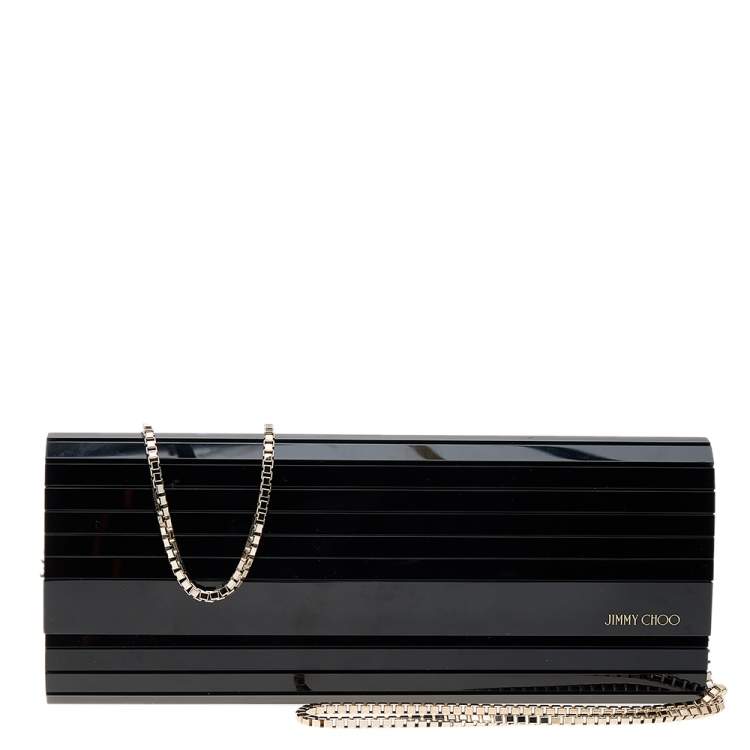 Pre Owned Jimmy Choo Black Acrylic Sweetie Chain Clutch
