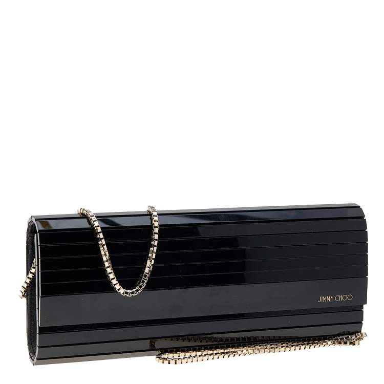 Pre Owned Jimmy Choo Black Acrylic Sweetie Chain Clutch