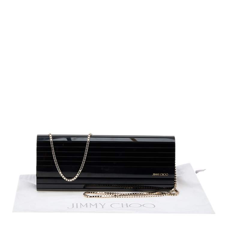 Pre Owned Jimmy Choo Black Acrylic Sweetie Chain Clutch