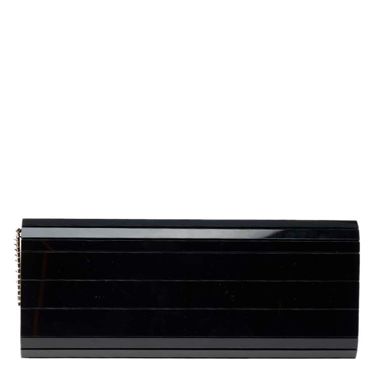 Pre Owned Jimmy Choo Black Acrylic Sweetie Chain Clutch
