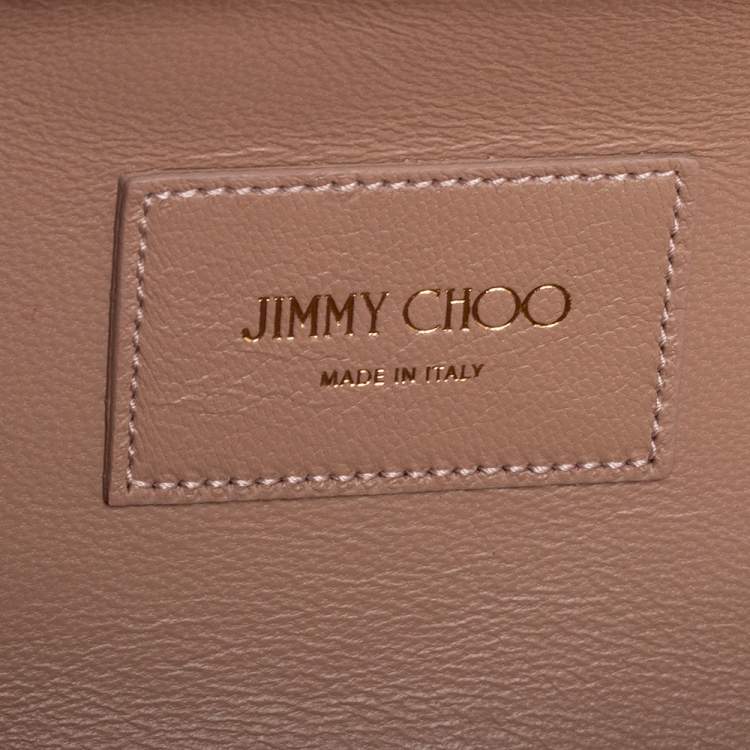 مملوكة مسبقًا Jimmy Choo Silver/Gold Coarse Glitter Ellipse Chain Clutch 
