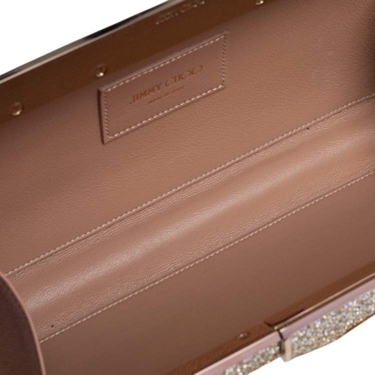 مملوكة مسبقًا Jimmy Choo Silver/Gold Coarse Glitter Ellipse Chain Clutch 