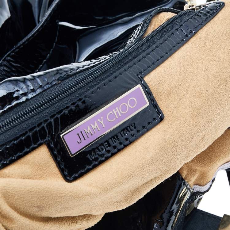 Pre Owned Jimmy Choo Black Patent Leather Hobo
