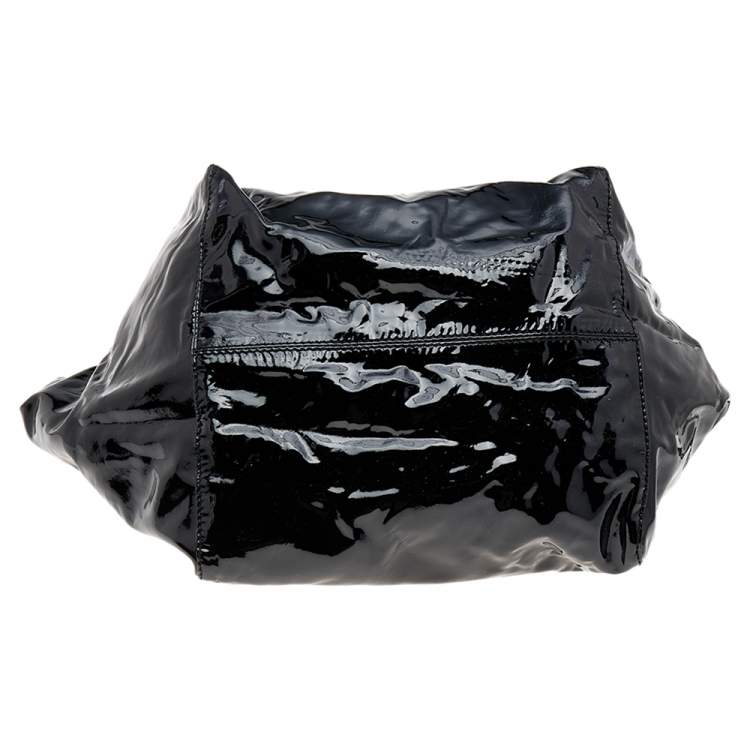 Pre Owned Jimmy Choo Black Patent Leather Hobo