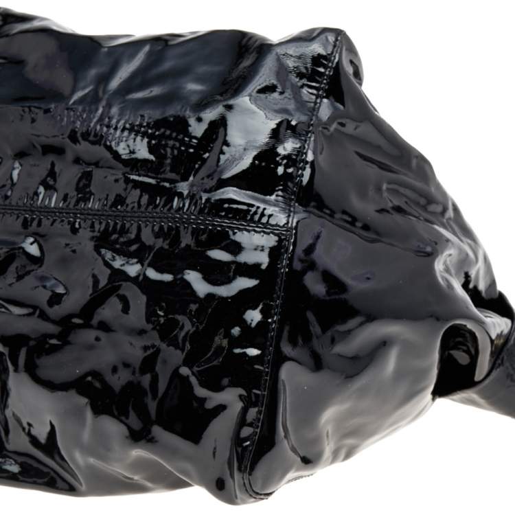 Pre Owned Jimmy Choo Black Patent Leather Hobo