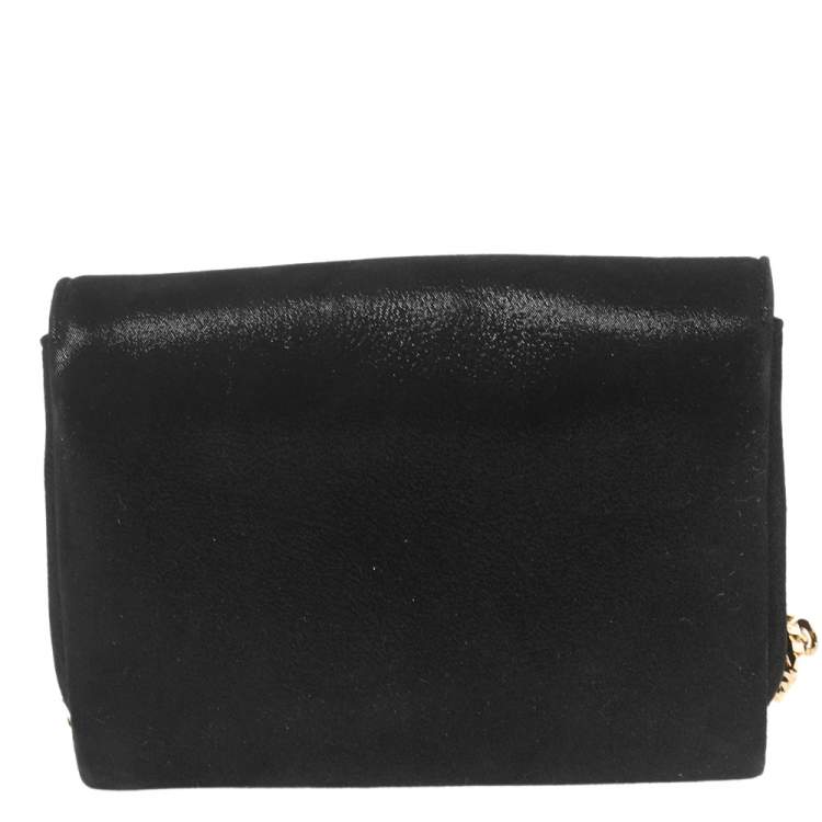 Pre Owned Jimmy Choo Black Shimmer Leather And Glitter Fabric Alba Shoulder Bag