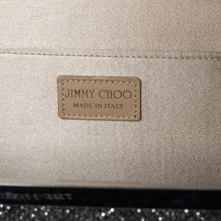 Pre Owned Jimmy Choo Silver Glitter Cayla Clutch