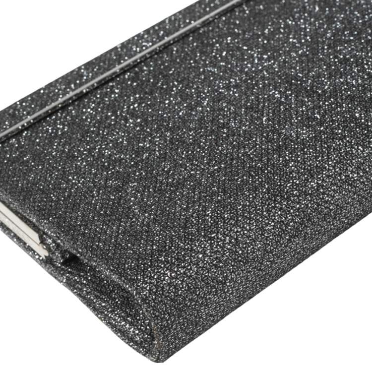 Pre Owned Jimmy Choo Silver Glitter Cayla Clutch