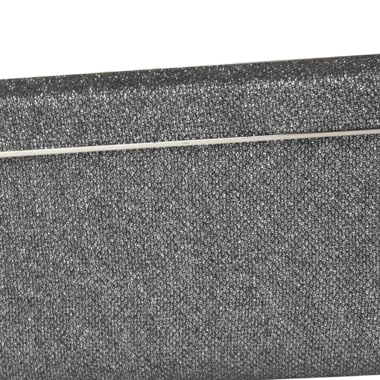 Pre Owned Jimmy Choo Silver Glitter Cayla Clutch